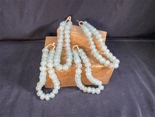 4 Strands Ice Blue Beads, African Recycled Glass Beads, Eco Friendly Sea Glass