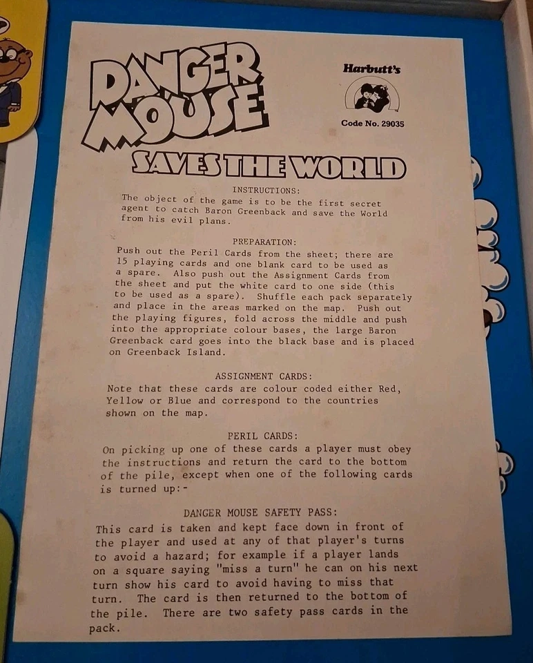 Danger Mouse Saves The World Board Game HARBUTTS 1982 COMPLETE LOVELY VERY RARE - Image 3 of 4