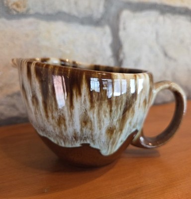 Vintage USA Pottery Brown Drip Glaze Creamer Canonsburg MCM