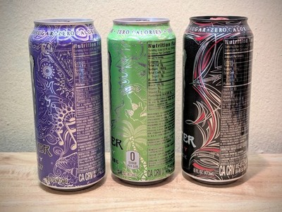 RARE! Set of 3 2018 MONSTER ENERGY DRINK ULTRA OLD DESIGN - 16oz