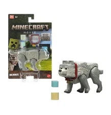 New Release! Minecraft Movie Action Figure DENNIS the Wolf 4in w/ Accessories