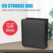 520 Disc CD DVD Wallet Binder PU Leather Zippered Portable Album Storage Case