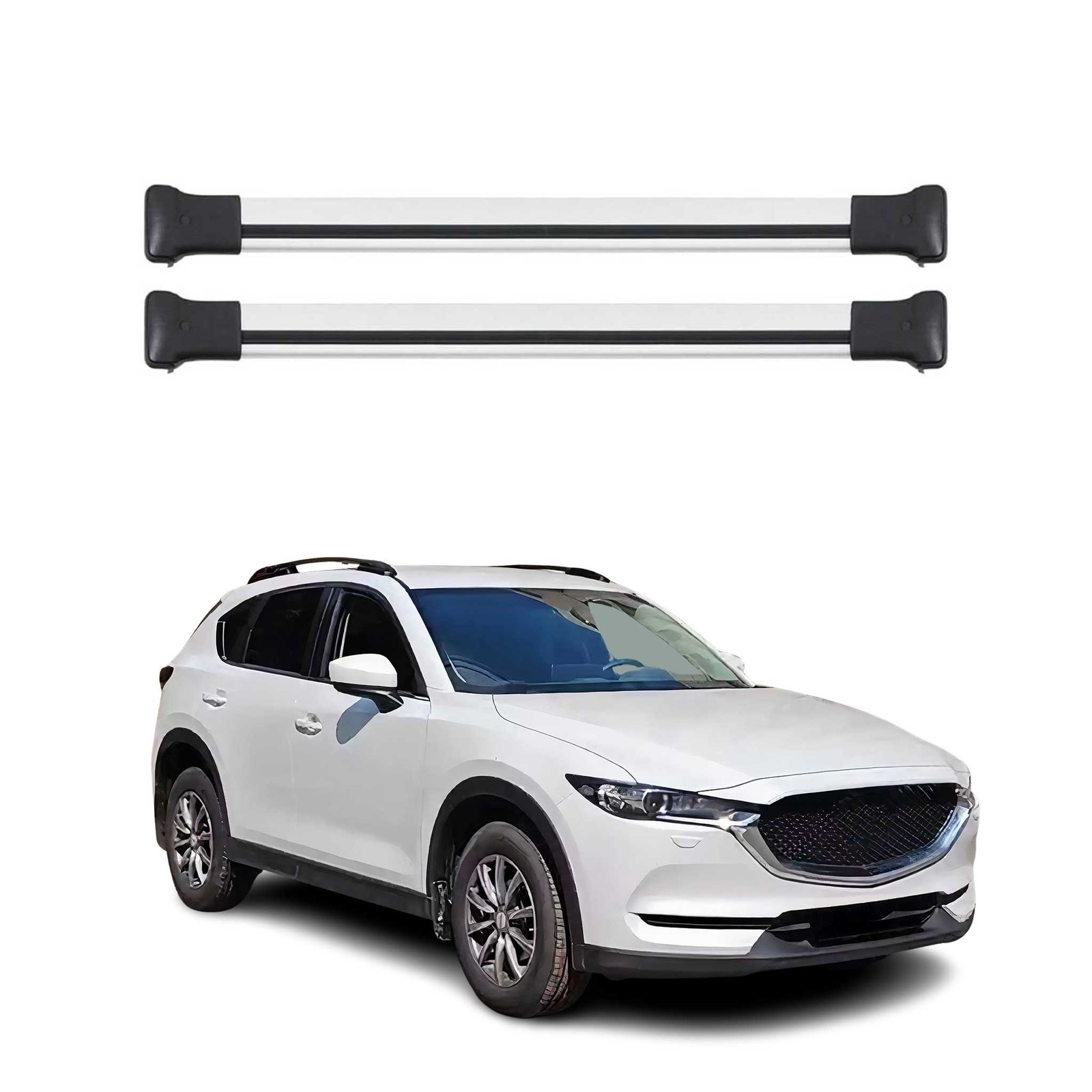 Barres de toit aérodynamiques OMAC Mazda CX-5 II en alu robuste avec antivol