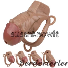 S/M/L/XL Skin Realistic Imitate Male Chastity Cage ABS Resin 4 Ring Chasity Belt