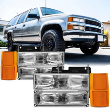 HEADLIGHTS ASSEMBLY COMPATIBLE with 94-98 OBS CHEVY TRUCK, 1994-1998 CHEVY SILVE