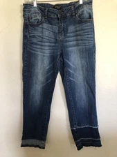 JUDY BLUE Straight Leg Fit JB8418 Tiered Ankle Hem Blue Denim Jeans 11/30