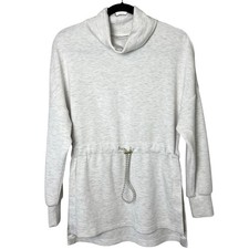 Varley Freya Funnel Neck Sweatshirt Cinch Waist Ivory Marl Athleisure