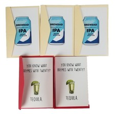 Lot Of 5 NEW Humorous Adult Themed Greeting Cards W/Envelopes HEAVY DUTY Paper