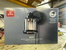 Roy 1-Light Bronze Plug-In or Hardwire Wall Sconce