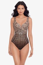 NEW 194 MIRACLESUIT CRISS CROSS ESCAPE ONE PIECE SWIMSUIT IN CAPPADOCIA SZ 12