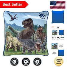 Jurassic World Dominion Kids Soft Decorative Pillow Cover, 15 in x 15 in