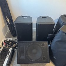 PA system 2 x RCF 935-A Active Speakers Subzero C15MA Monitor, Stands, Mixer