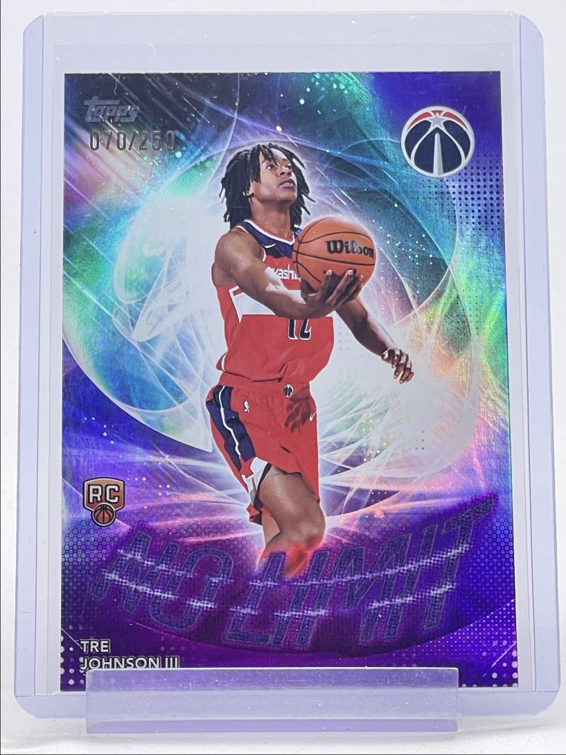 TRE JOHNSON III 2025-26 TOPPS ROOKIE NO LIMIT PURPLE #NL-6 RC /250 Q0223