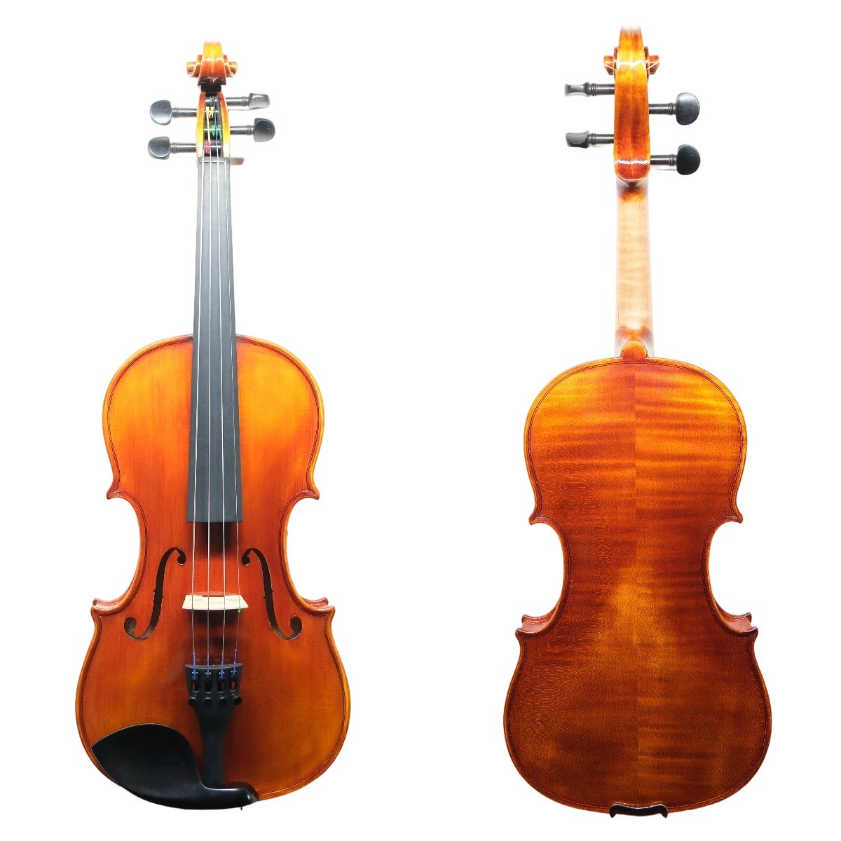Handmade 3/4 Violin Outfit – European Flamed Tonewood, Rich Warm Tone,Case & Bow