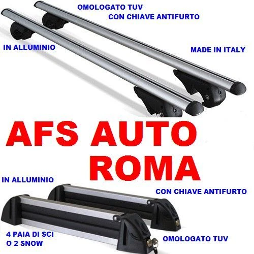 ALUMINUM ROOF BARS FORD KUGA 2017 WITH RAILS + SKI RACKS 4 PAIRS OR 2 SNOW