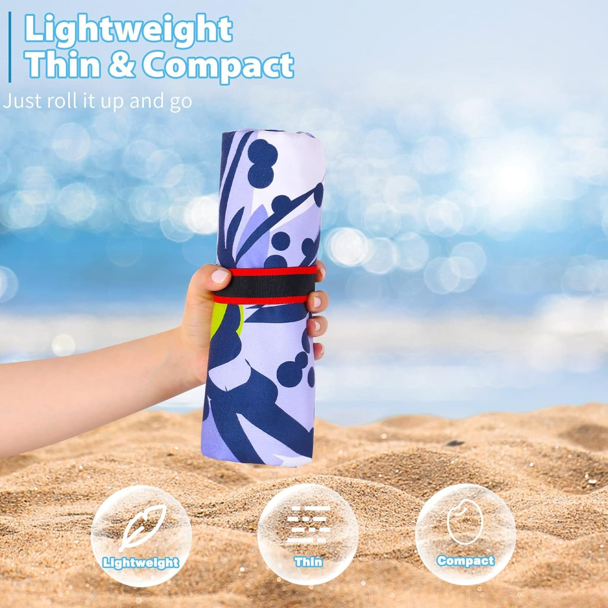 Lightweight Beach Towels 2-Pack Oversized Beach Towels - 71x32 Inch Microfiber Sand-Free Quick Dry Towels For Travel & Camping Camping Essentials - View #13