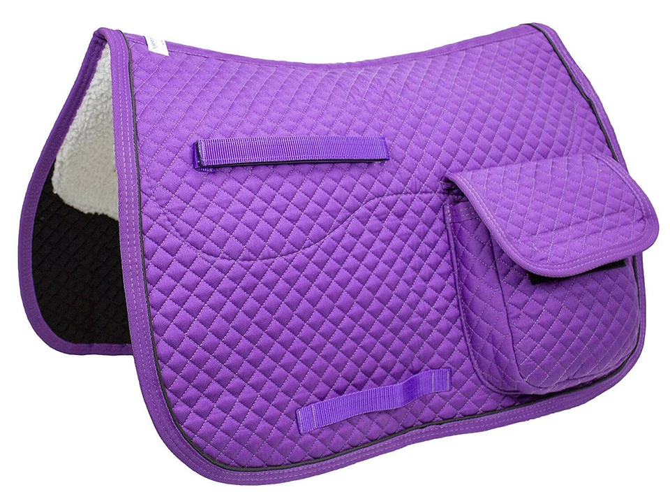 Almohadilla de sillín inglesa Derby Originals para todo uso forrada de media lana con bolsillos Foto 4 de 4