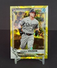 2021 Bowman Chrome Sapphire Andrew Vaughn Variation Yellow Refractor 13/50