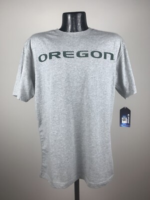 Men's Colosseum Oregon Ducks Gray Cotton Short Sleeve Athletic Shirt NWT Medium