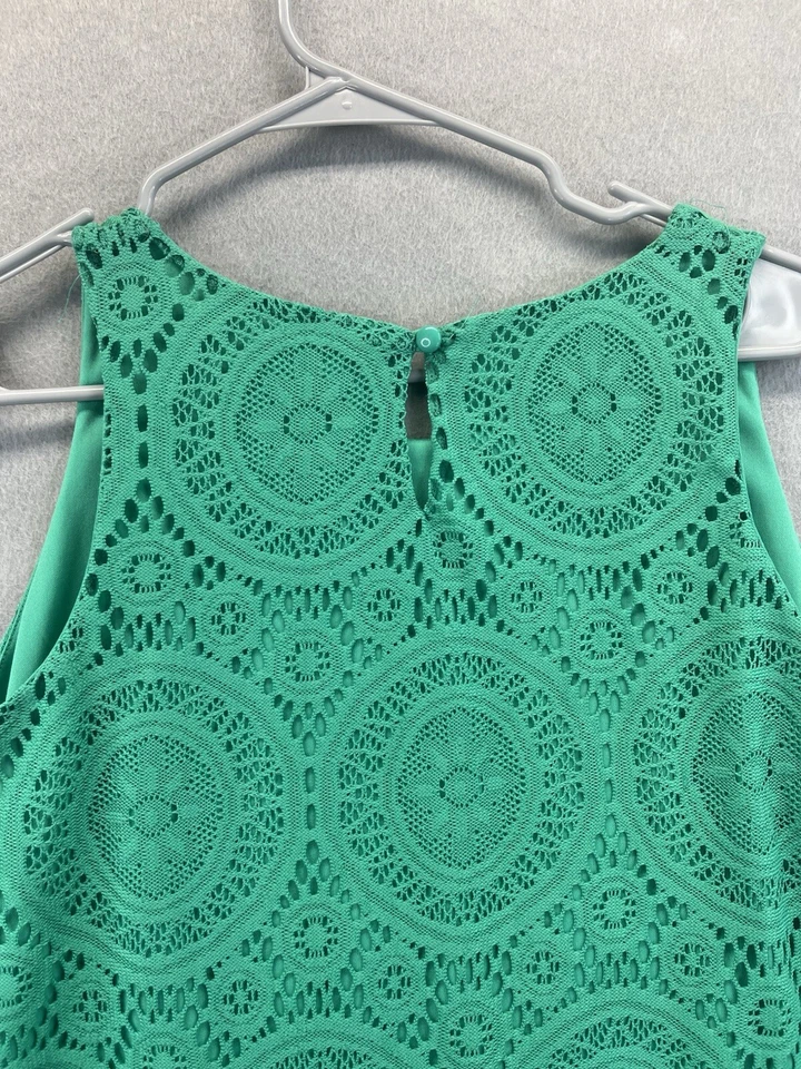 Tacera зеленый кружева крючком с подкладкой без рукавов линия платье женщин размер 1 X - Изображение 3 из 4