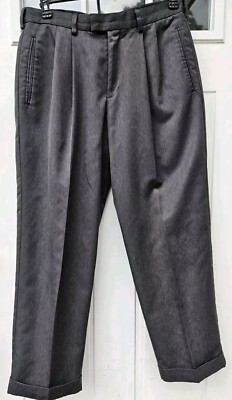 Mens charcoal gray Docker slacks/34W X 30L/dresspants/pleated front