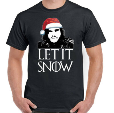 Weihnachten Let It Schnee T-Shirt Herren Lustige Spiel Thron Inspired Jon Got TV
