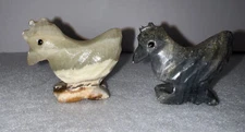 Natural Stone Carving Chicken crystal Decoration Or Spoon Rest 2 Pc
