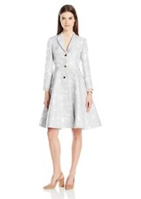 Ted Baker Oriental Blossom Floral Print Jacquard Fit&flare Dress Coat Party 2 10
