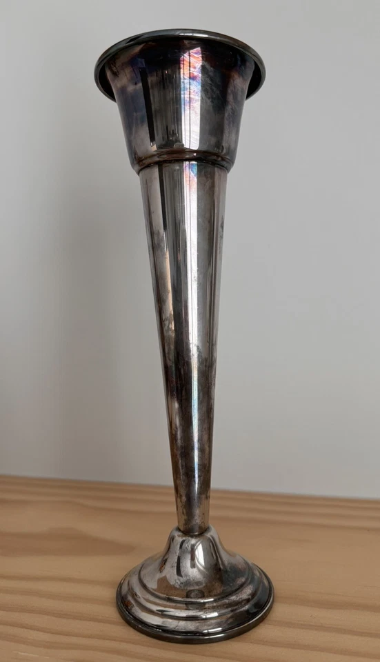 Vaso Gorham Electroplate prata YC 3052 trompete botão vintage - Imagem 4 de 4