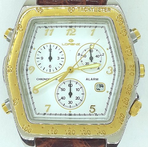 STRAVAGANTE OROLOGIO, CRONOGRAFO ALARM, LORENZ, 3S10 17714, CINTUR. PELLE,  3 ATM | eBay