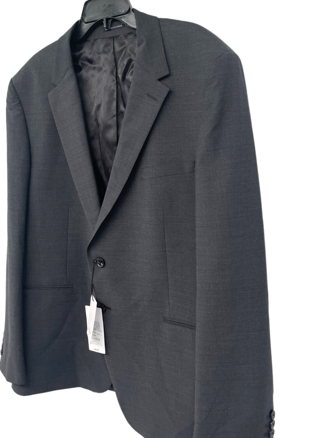 Reiss Men's Hope Blazer 2 Button  Notch Travel Jacket Size 46 Regular Charcoal image 4