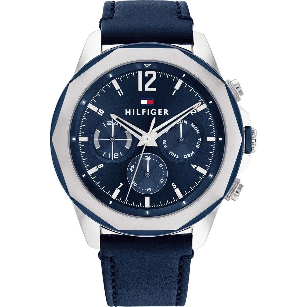 Tommy Hilfiger men's watch 1792063 blue face leather strap