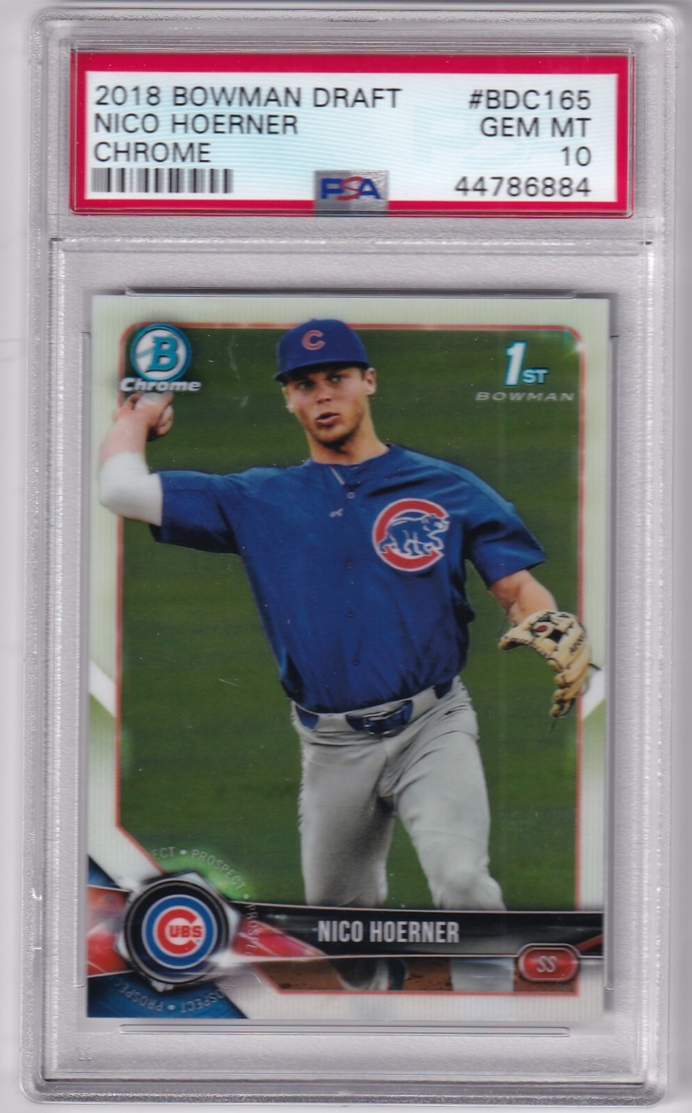 NICO HOERNER -- 2018 BOWMAN DRAFT CHROME -- BDC-165 -- PSA GEM MINT 10