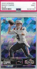 2022 Panini Honors Bailey Zappe Blue Prizm RC /15 PSA 9 New England Patriots #91