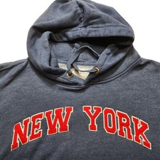 Gray Whale Woman  s Pull Over Hoodie Front Pockets New York Size 2XL Blue