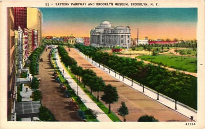 Eastern Parkway And Brooklyn Museum Brooklyn New York NY C1930 Linen Postcard