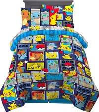 Pikachu "Comics" Kids Reversible Bed Set-AB08BKYM3N81, AB092RK8H511