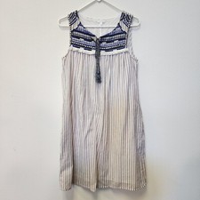 Spense Dress 10 Short Tent Boho Stripes Tassels Summer Beach Fairy Fringe New