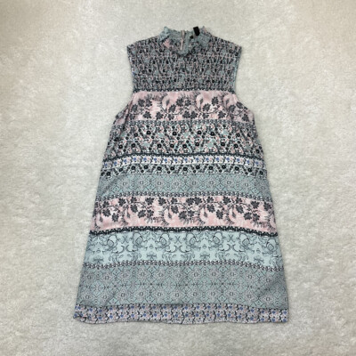City Triangles Womens Size S Sleeveless Smocked Top Multicolor Shift Tank Dress