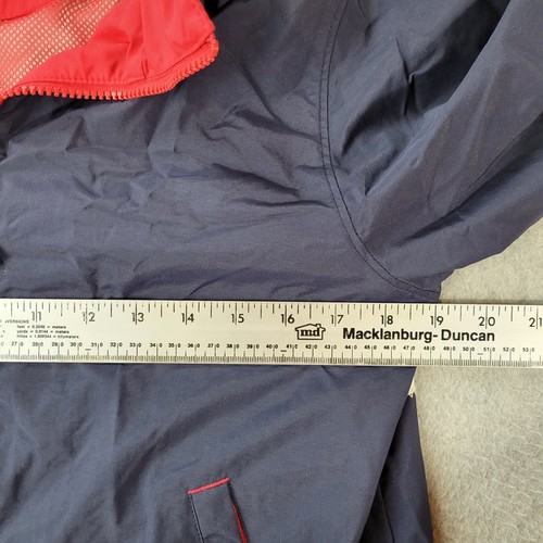 Lands' End Windbreaker Jacket Nylon Blue/Red/White with Hood Women's Medium - Picture 4 of 14
