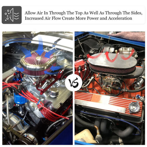 12''x2'' Washable Oval Filter Flow Air Cleaner Fit 5-1/8" Opening Carbs Inlet - Picture 9 of 12