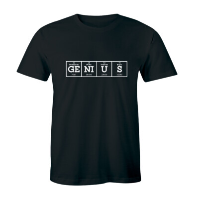Genius T Shirt Nerd Geek Periodic Table Science Maths Physics Men's Tee T-Shirt