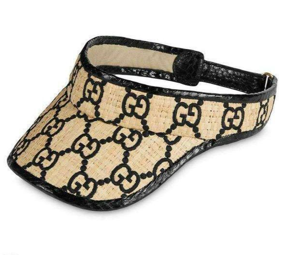 GUCCI GGパターン サンバイザー Sサイズ GUCCI GG Logo Sun Visor Straw Python Visor Size M 57cm Color