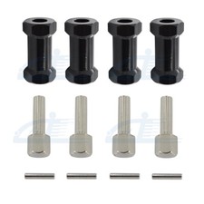 4x 12mm Wheel Hex Hub Adapter 25mm Extension For 1/10 RC Crawler SCX10 D90 Black