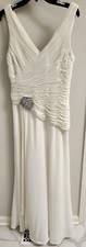 JS Boutique Off White/Ivory Dress Floor Length Gown Embellished Size 10