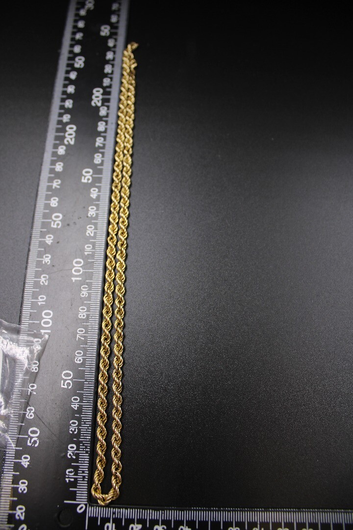 .375 9ct YELLOW GOLD Rope LInk Chain 18'' 4mm WIDE Necklace, 6.8g