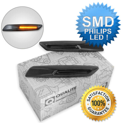 2x LED SEITENBLINKER BLINKER FÜR BMW E81 E87 3er E46 E90 E91 E92 5er E60 CARBON