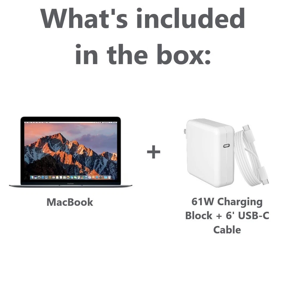 Apple MacBook 12" A1534 Core M3 | M5 | M7 - 8GB RAM - 256GB | 512GB SSD - 2016 - Image 2 of 2