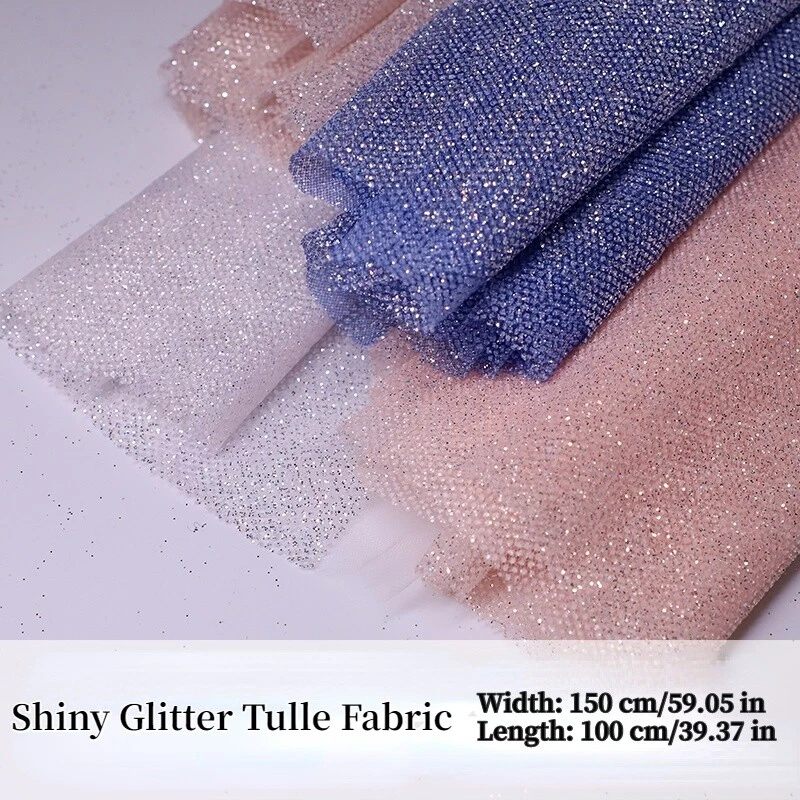 Shiny Glitter Tulle Fabric Sequin Gauze Mesh for Wedding Dress Veil By Metre