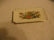 vintage Japan Tidbit tray trinket dish Peacocks flowers